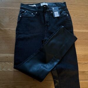 Black Faux Leather/jean